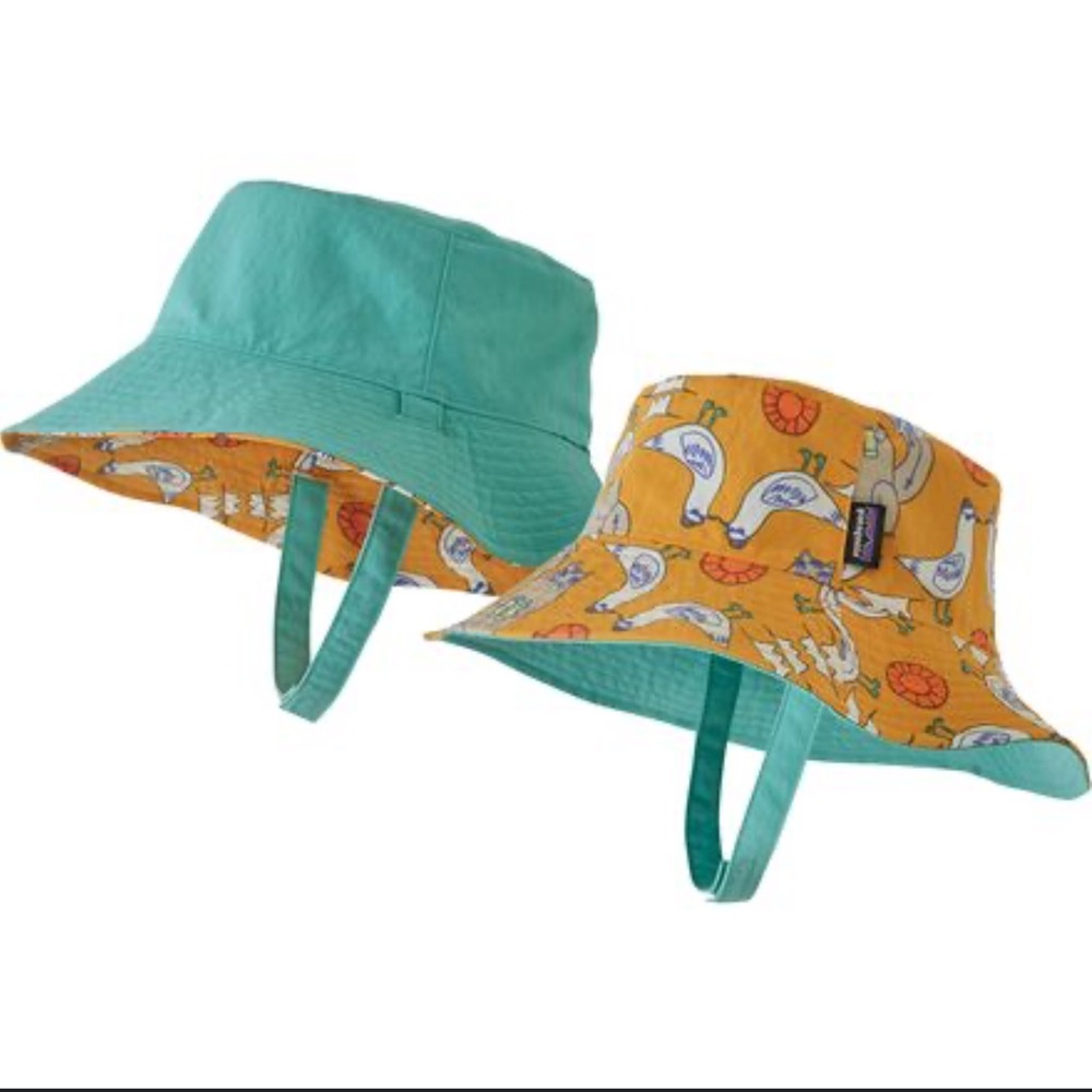 Patagonia Yellow and White Patterned Bucket Hat